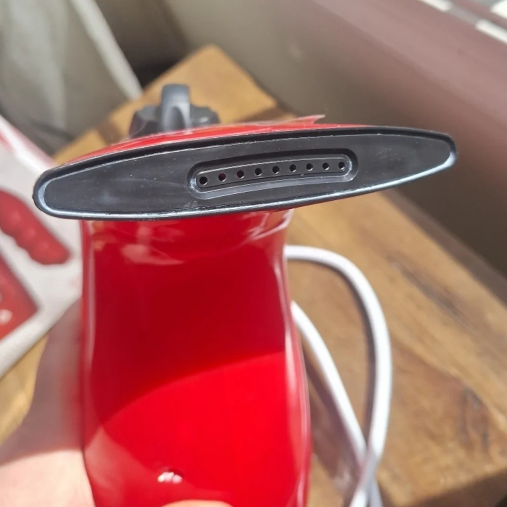 Pursonic Handheld Fabric Steamer In Red Color With Brush Attachment